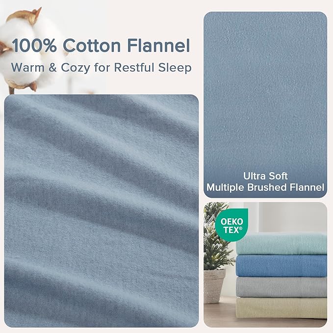 Flannel Bed Sheet Set - Queen - 4 Piece