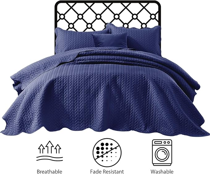 Microfiber Quilt Set - California King - 3 Piece