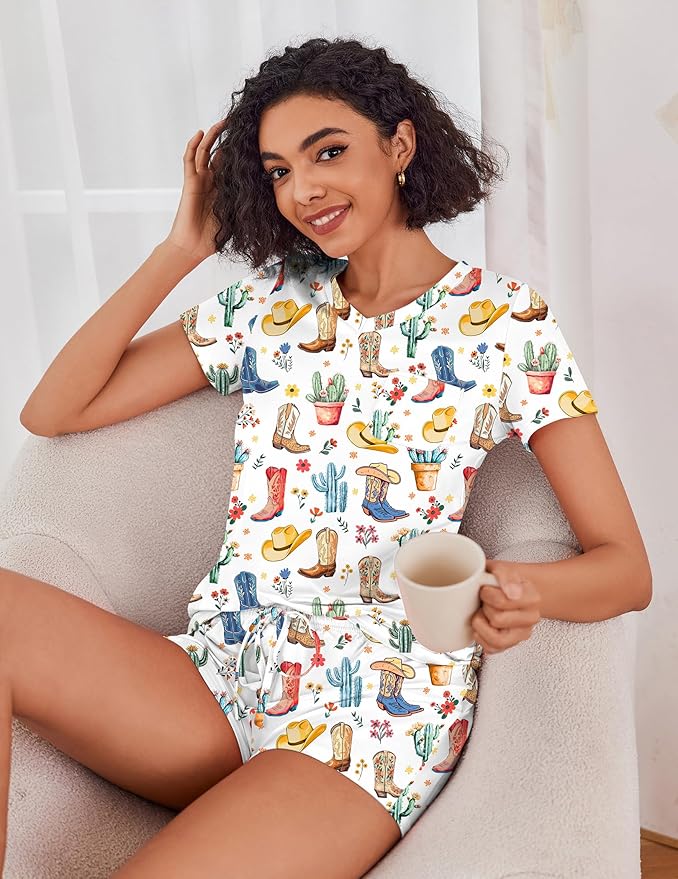 Women's Pajama Set - Short Sleeve - 2 Piece