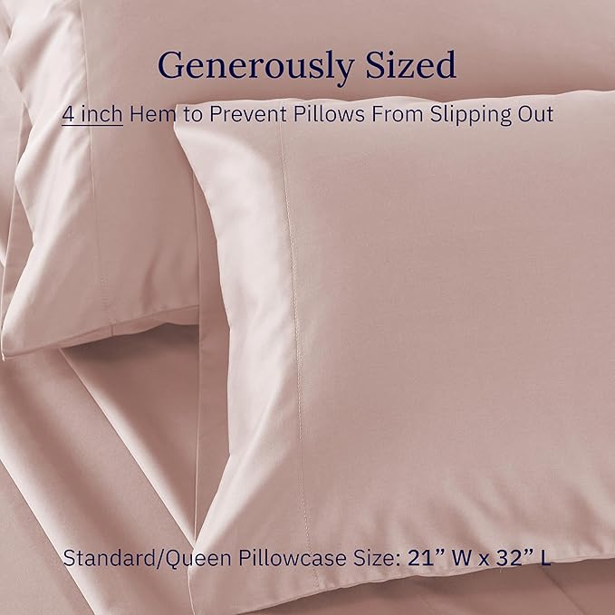 100% Cotton Pillowcase Set - Queen - 2 Piece