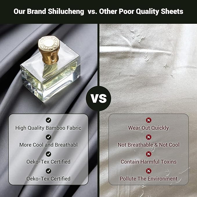 Bamboo Cooling Bed Sheet Set - Queen - 4 Piece