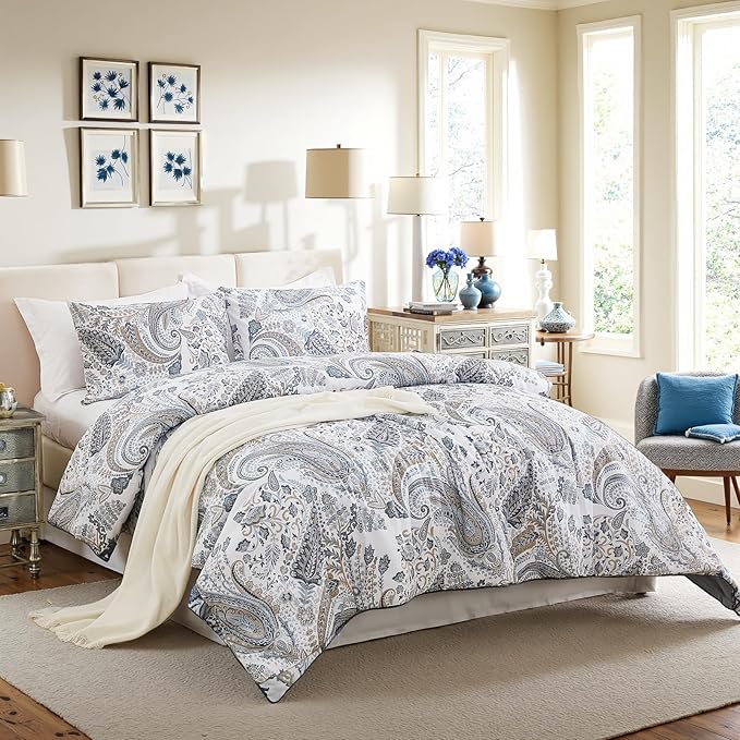 100% Cotton Duvet Cover Set - King - 3 Piece