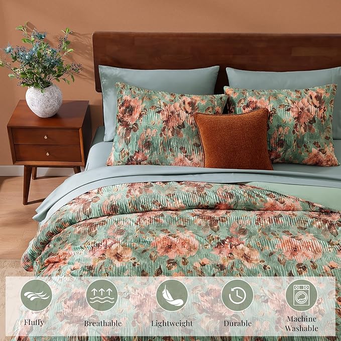Velvet Comforter Set - Queen - 7 Piece
