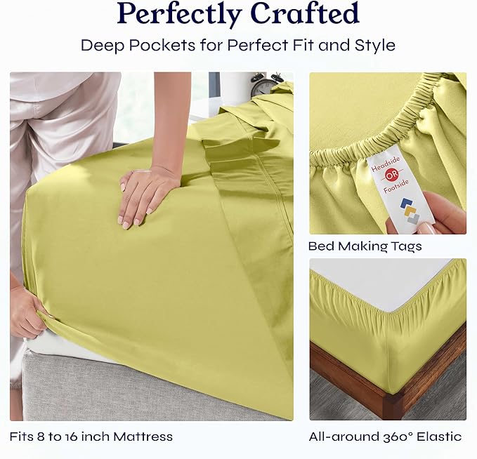 100% Cotton Bed Sheet Set - Full - 4 Piece