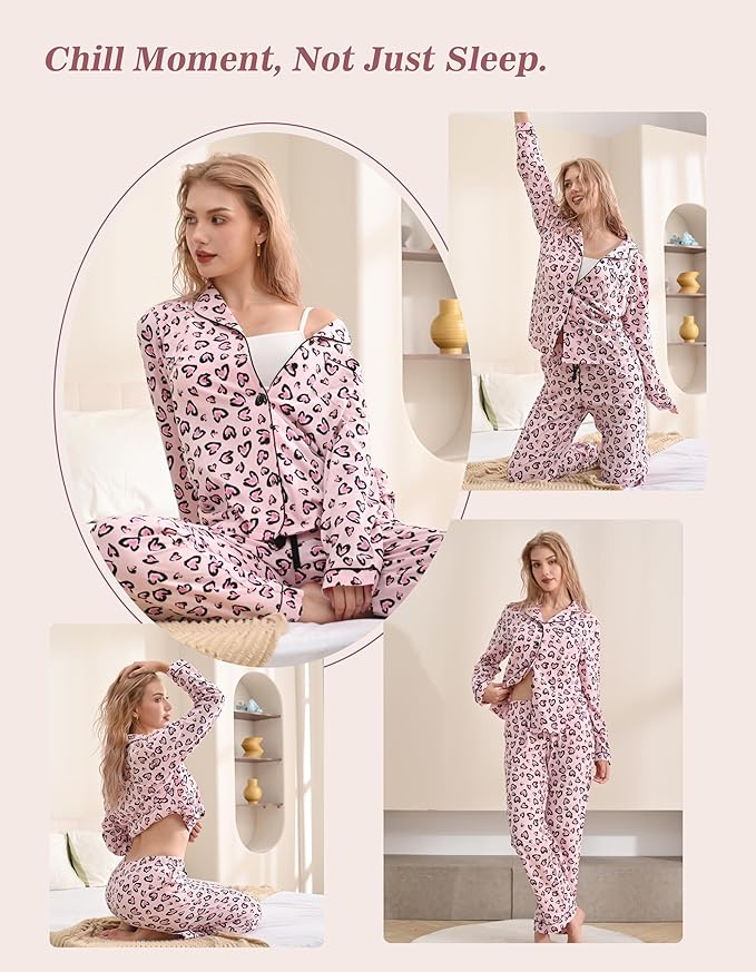 Women's 100% Cotton Pajama Set - Long Sleeve