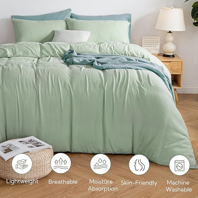 Linen Duvet Cover Set - California King - 3 Piece