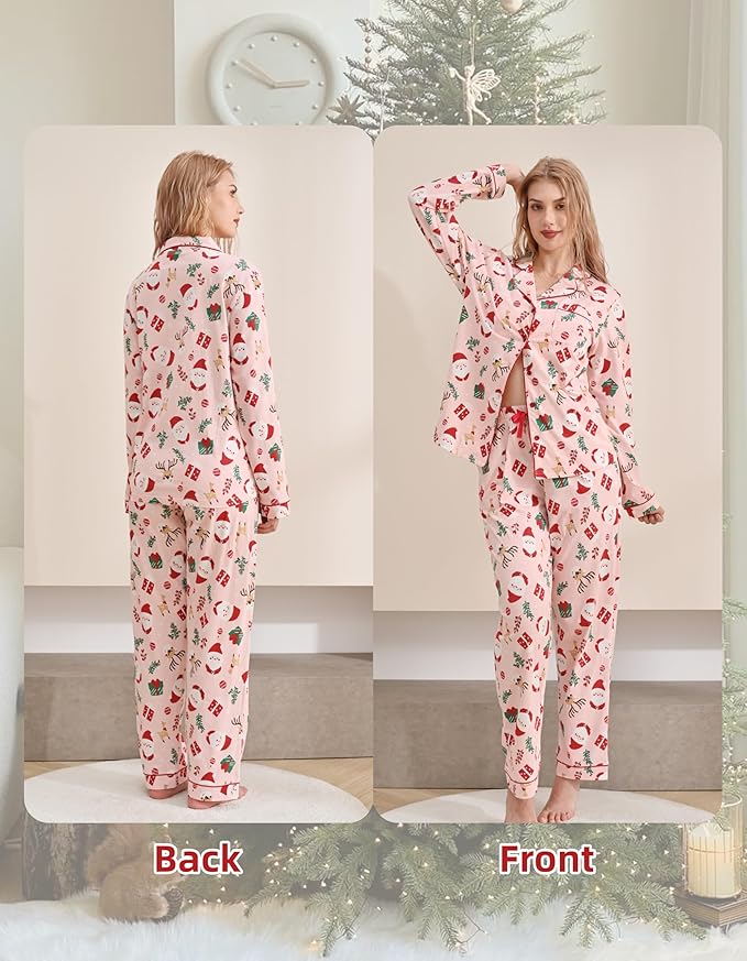 Women's 100% Cotton Pajama Set - Long Sleeve