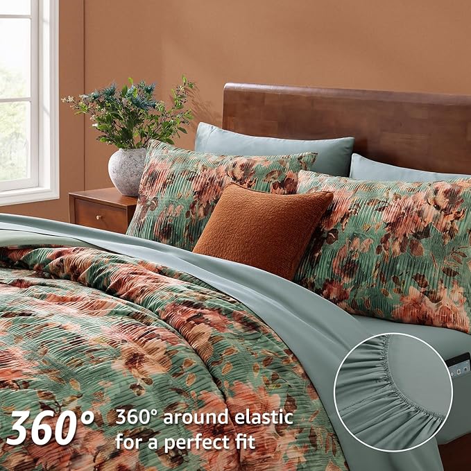 Velvet Comforter Set - Queen - 7 Piece