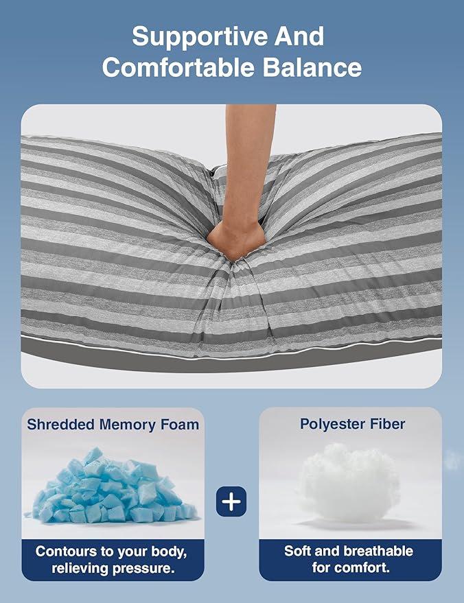 Memory Foam Cooling Body Pillow - Full - 20 x 54 in