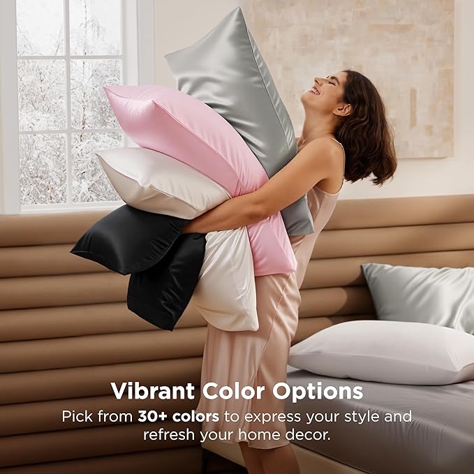 Satin Pillowcase Set - King - 20 x 36 in - 2 Piece