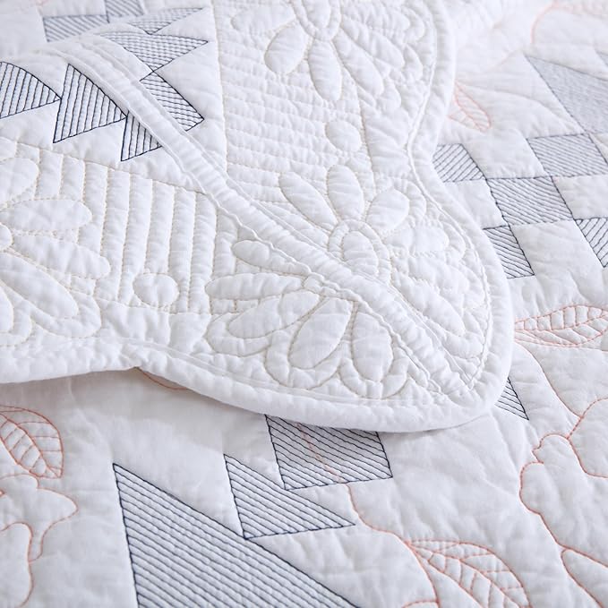 100% Cotton Quilt Set - King - 3 Piece
