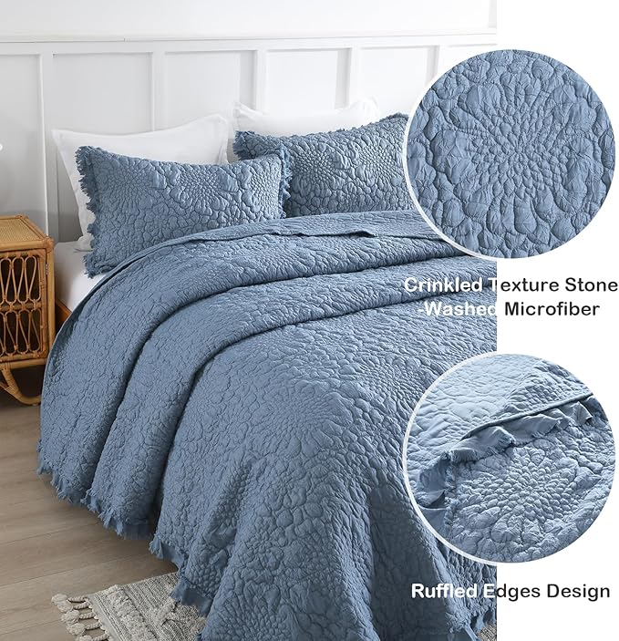 Microfiber Quilt Set - King - 3 Piece