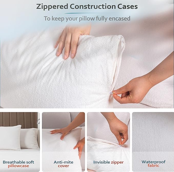 Waterproof Pillow Protector - King - 2 Piece