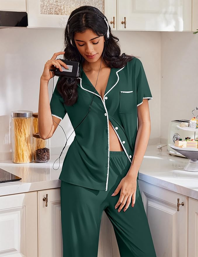 Women's Pajama Set - Short Sleeve - 2 Piece