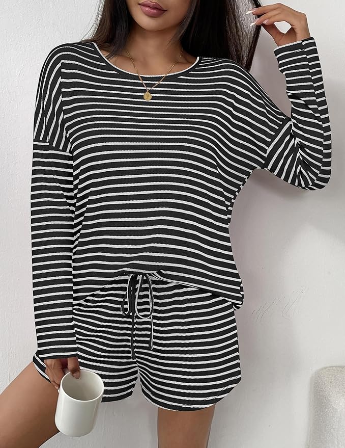 Shorts Pajama Set - Long Sleeve - 2 Piece