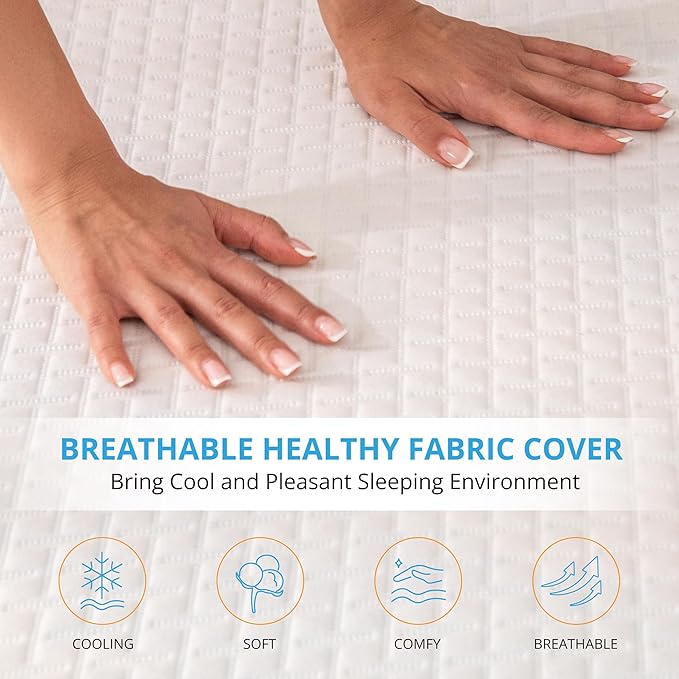 Memory Foam Cooling Mattress Topper - Queen
