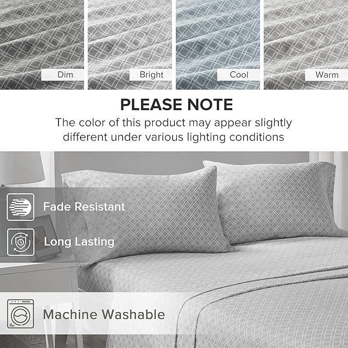 Flannel Bed Sheet Set - Queen - 4 Piece