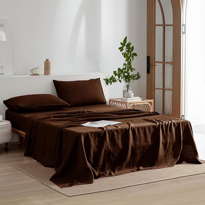 Linen Bed Sheet Set - King - 4 Piece