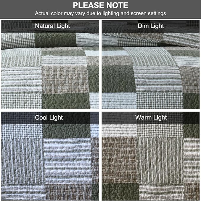 100% Cotton Quilt Set - King - 3 Piece