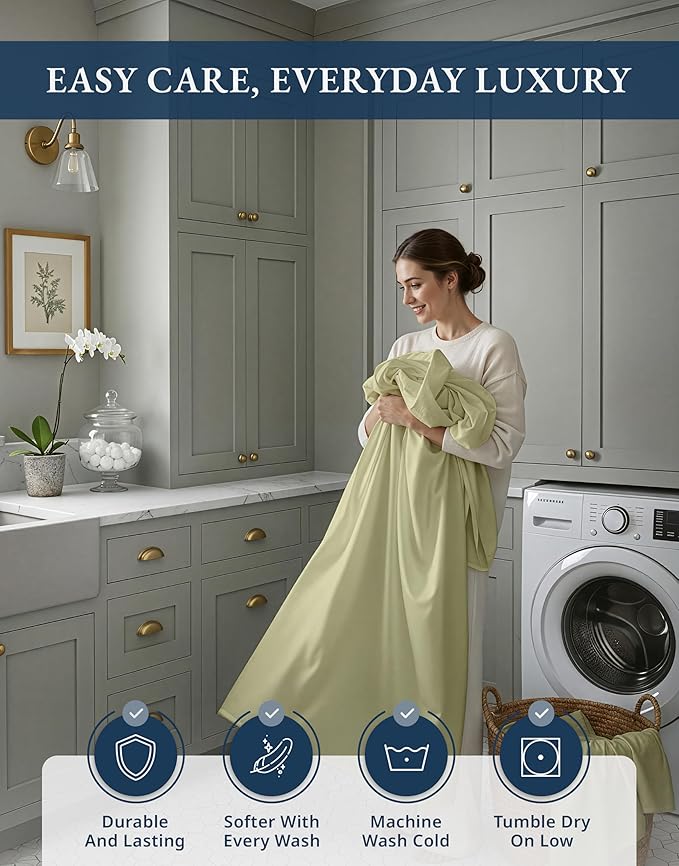 Linen Bed Sheet Set - Twin