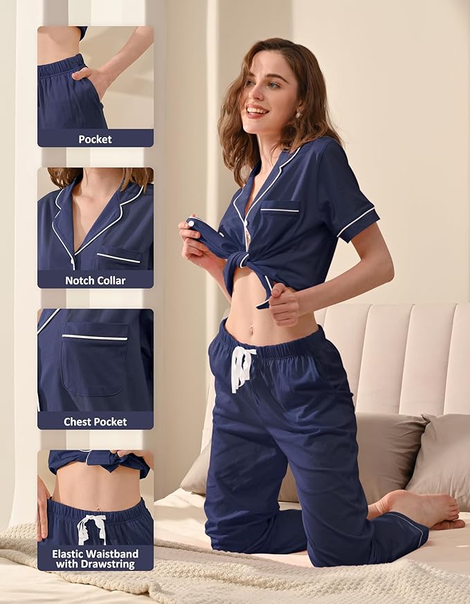 Women's 100% Cotton Pajama Set - 2 Piece