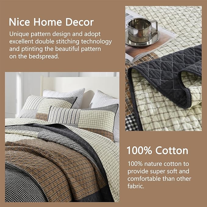100% Cotton Bedding Set - California King - 3 Piece