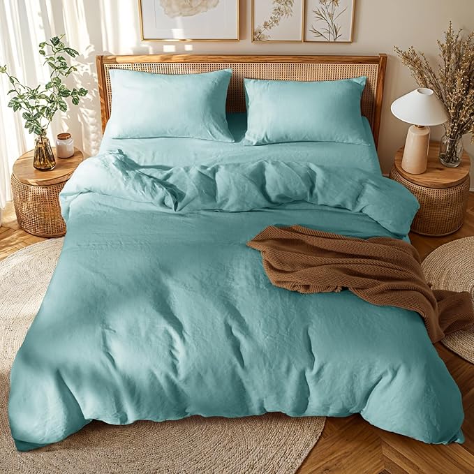 Linen Duvet Cover Set - Full - 3 Piece