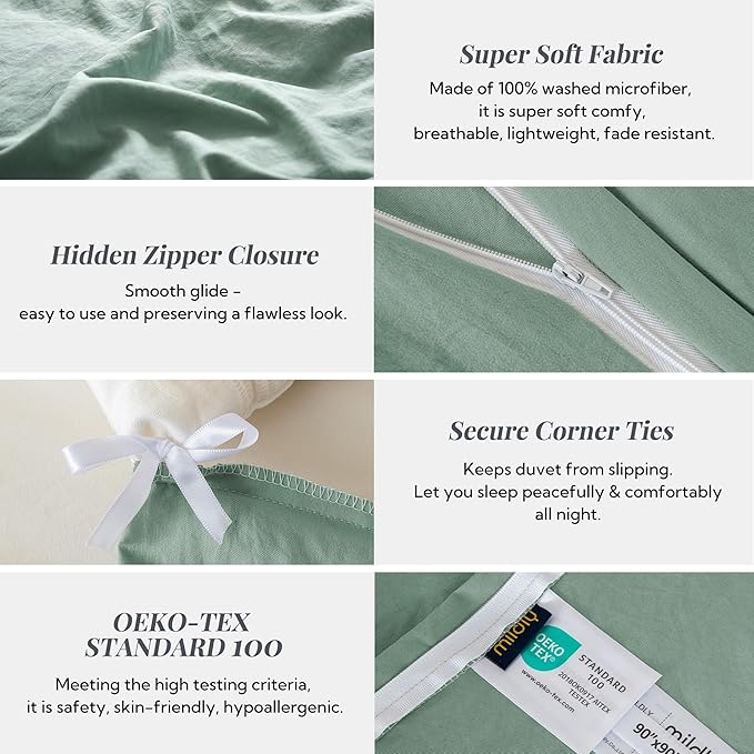 Microfiber Duvet Cover Set - 3 Piece