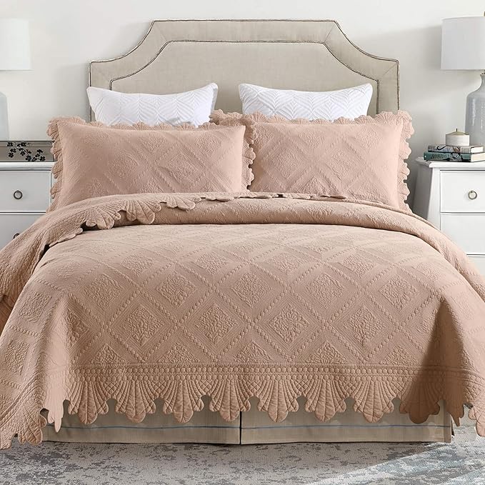 100% Cotton Quilt Set - King - 3 Piece