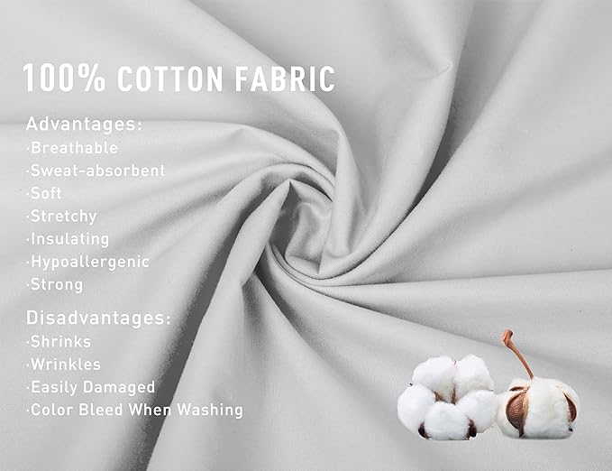 100% Cotton Pillowcase - 21 x 54 in