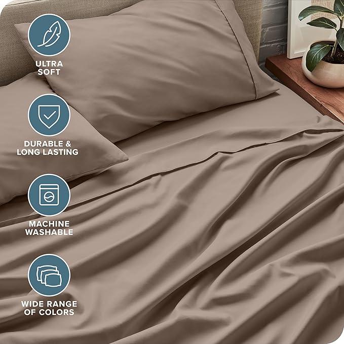 Microfiber Bed Sheet Set - Split King - 5 Piece
