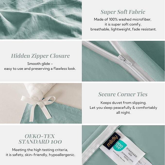 Microfiber Duvet Cover Set - 3 Piece