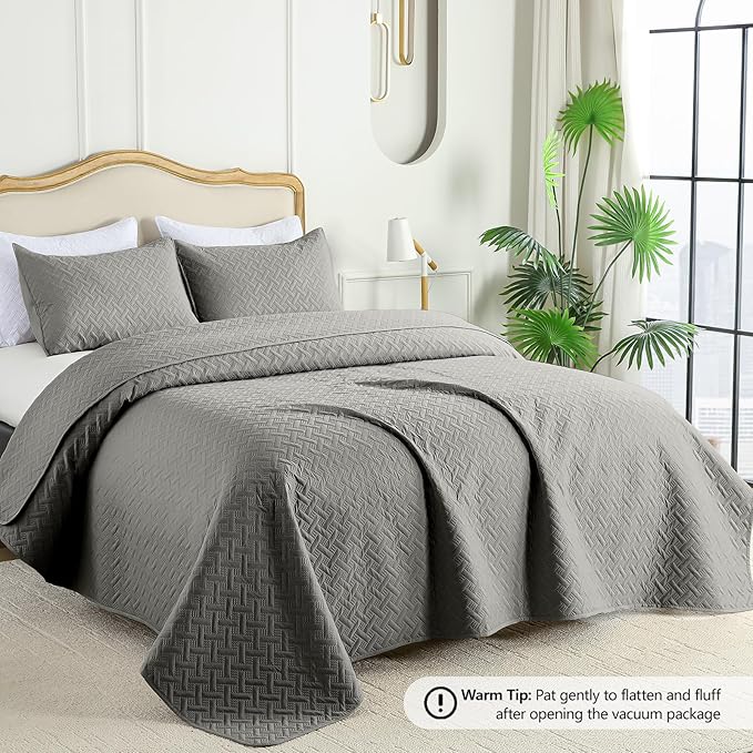 Microfiber Quilt Set - King - 3 Piece