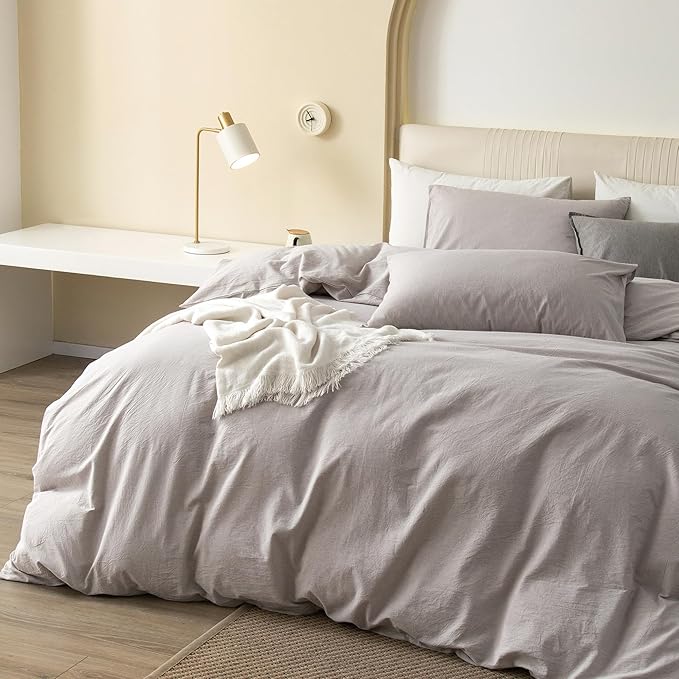Linen Duvet Cover Set - Queen - 90 x 90 in - 3 Piece