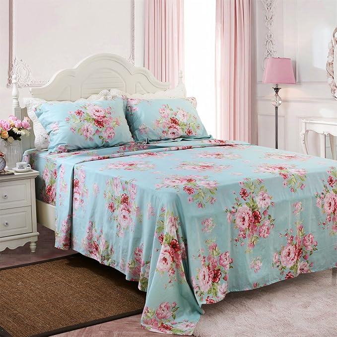 100% Cotton Bed Sheet Set - California King - 4 Piece