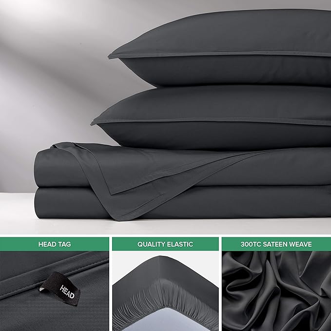 Bamboo Cooling Bed Sheet Set - Queen - 4 Piece