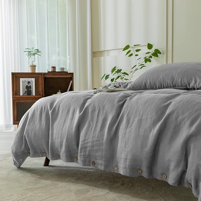Linen Duvet Cover Set - King - 104 x 90 in - 3 Piece