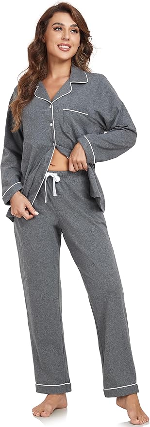 100% Cotton Pants Pajama Set - Long Sleeve - 2 Piece