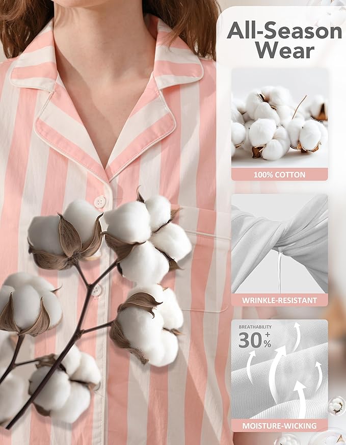 Women's 100% Cotton Pajama Set - 2 Piece