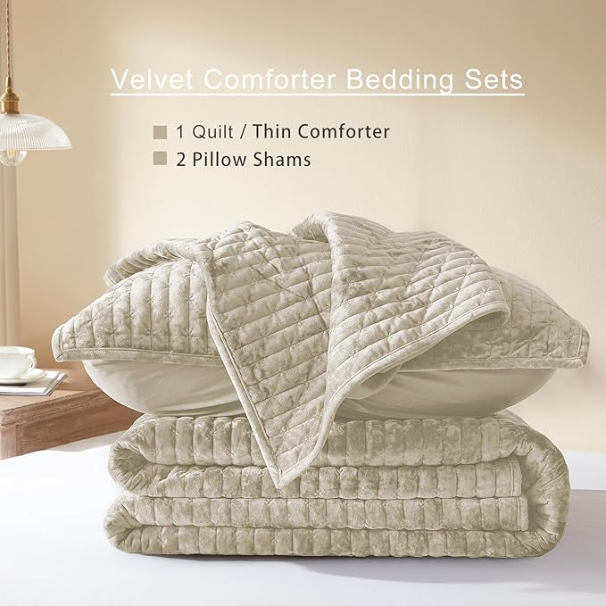 Velvet Quilt Set - Queen