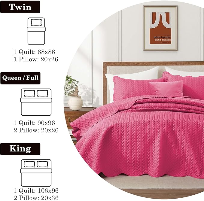 Microfiber Quilt Set - California King - 3 Piece