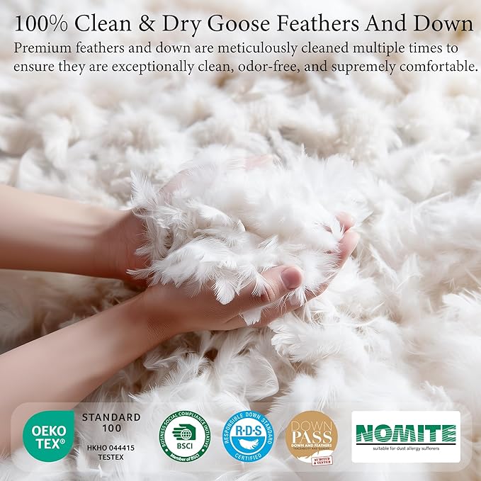100% Cotton Hypoallergenic Bed Pillow - Queen