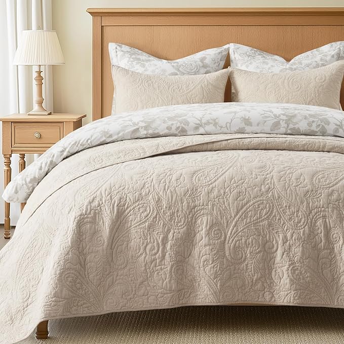 100% Cotton Quilt Set - King - 3 Piece