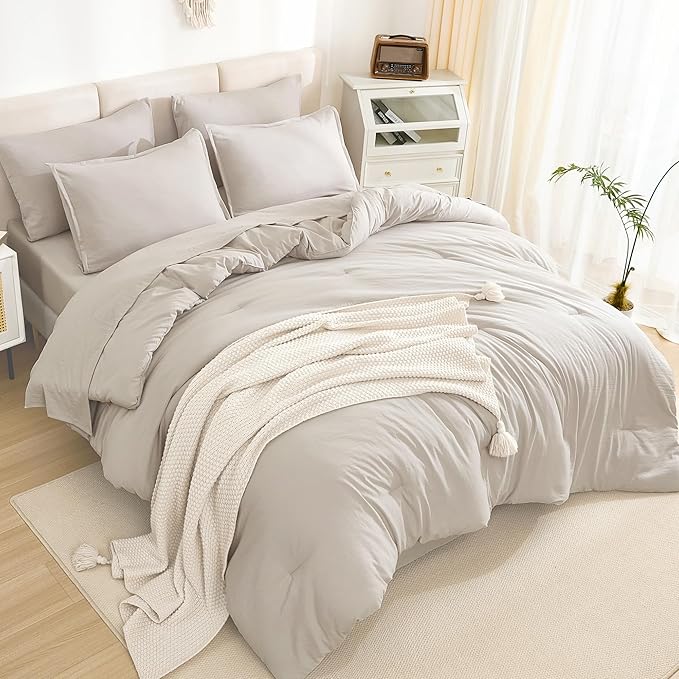 Linen Comforter Set - King - 7 Piece