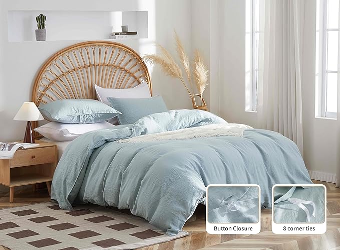 Linen Duvet Cover Set - Queen - 3 Piece