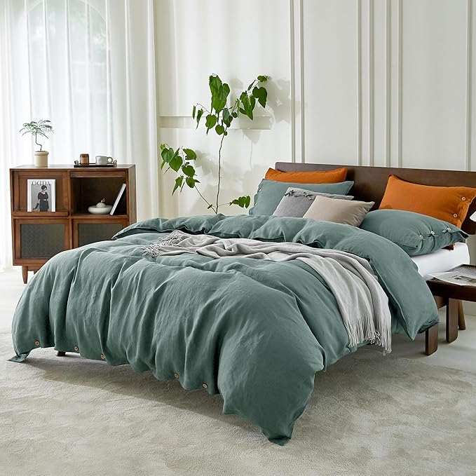 Linen Duvet Cover Set - California King - 104 x 98 in - 3 Piece