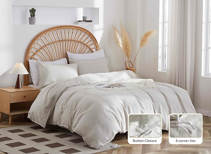 Linen Duvet Cover Set - King - 3 Piece