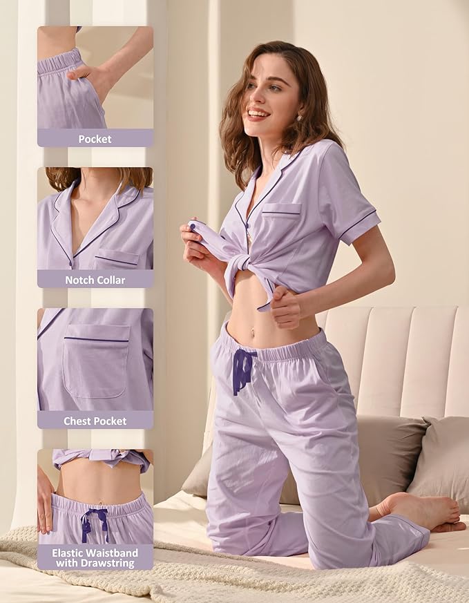 Women's 100% Cotton Pajama Set - 2 Piece