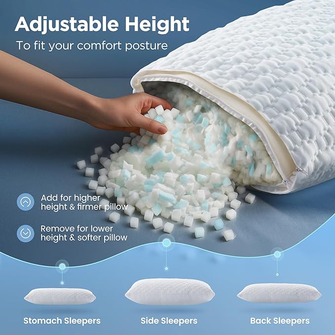 Memory Foam Cooling Bed Pillow - Standard