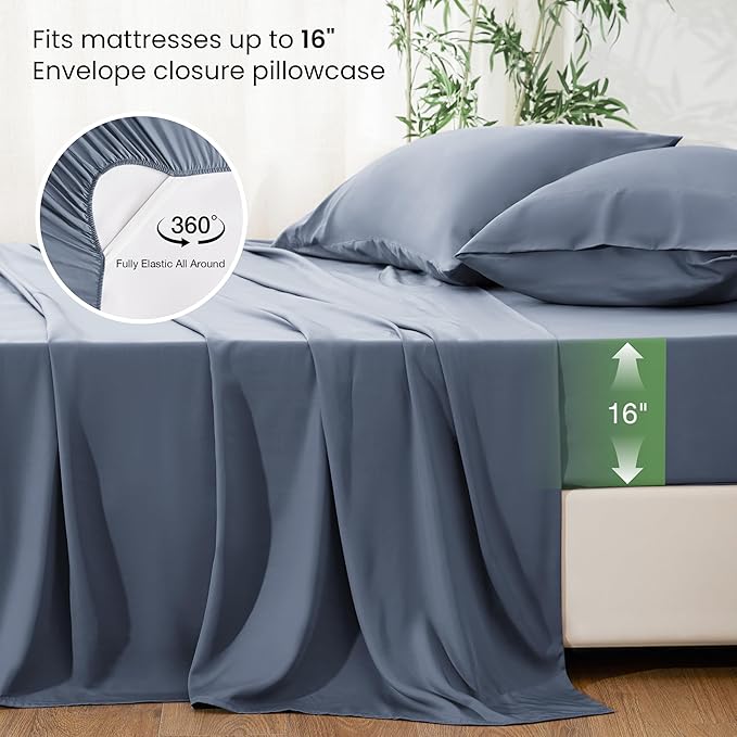 Bamboo Cooling Bed Sheet Set - King - 4 Piece
